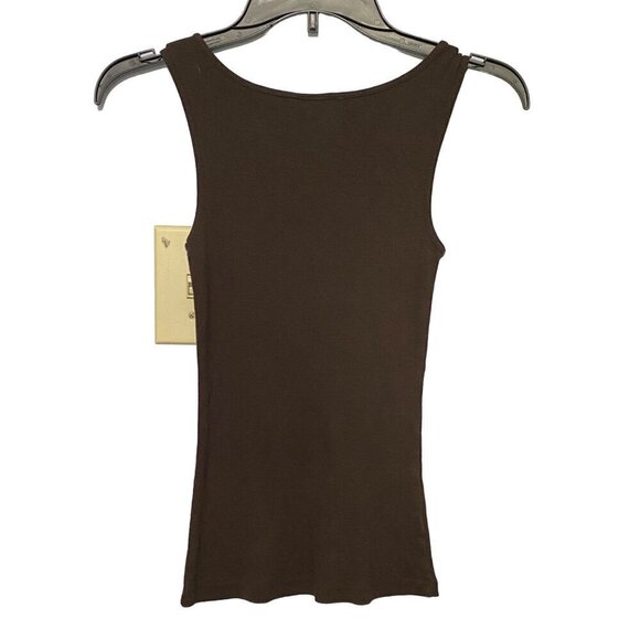 Ann Taylor Loft Petites Brown Tank Top with Scoop Neckline Beading Women’s XXSP - Picture 3 of 7